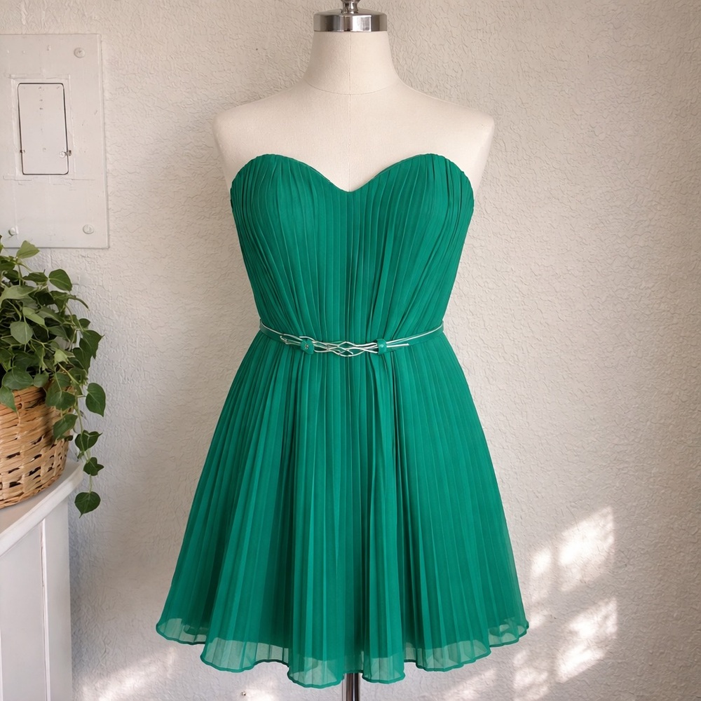 French Connection Strapless Green Dress